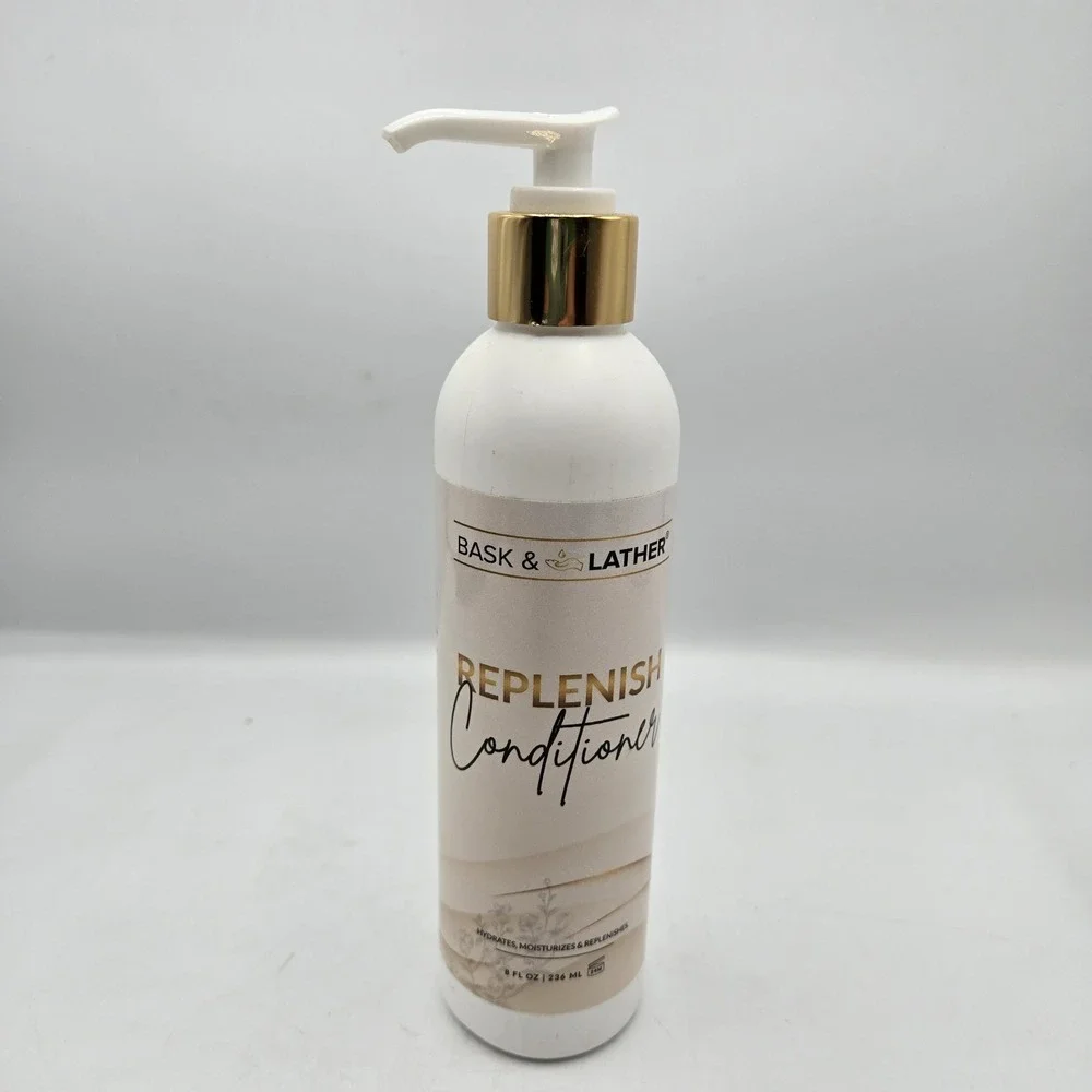 Bask & Lather Replenish Conditioner Deep Hydrating Natural Formula 8 fl oz - New